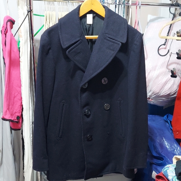Wool overcoat peacoat vintage 36R invM356
